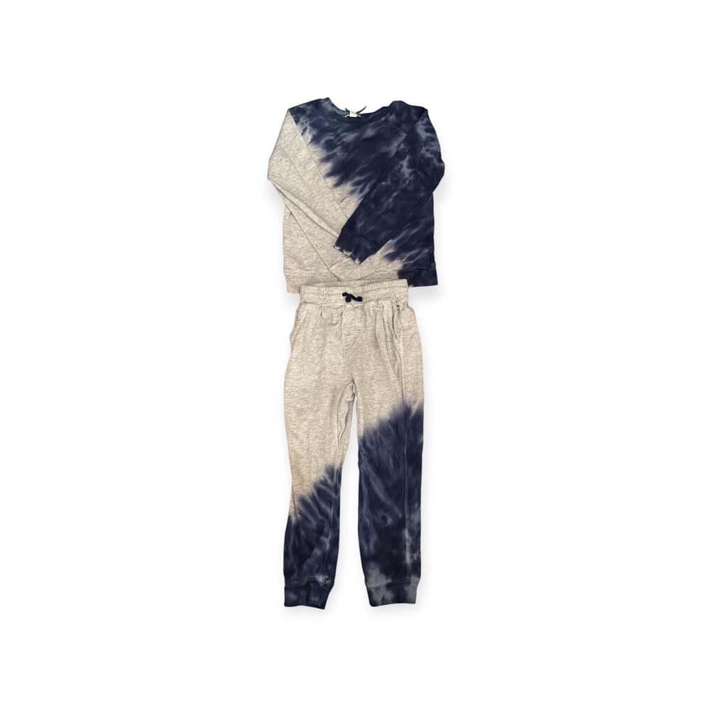 Splendid Kids Navy Blue Gray Tie Dye Sweatshirt & Joggers Matching Set Size 4